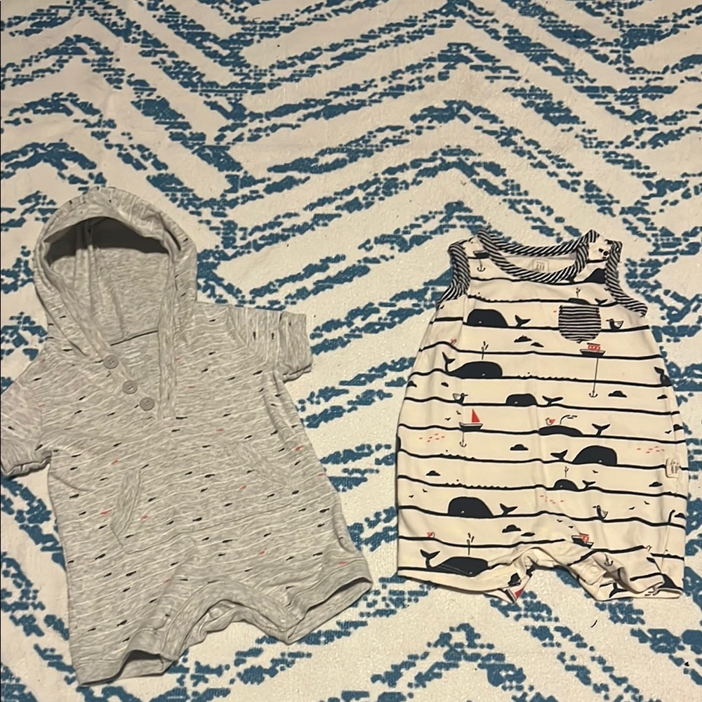 Bundle Baby Romper Set in Gray and White